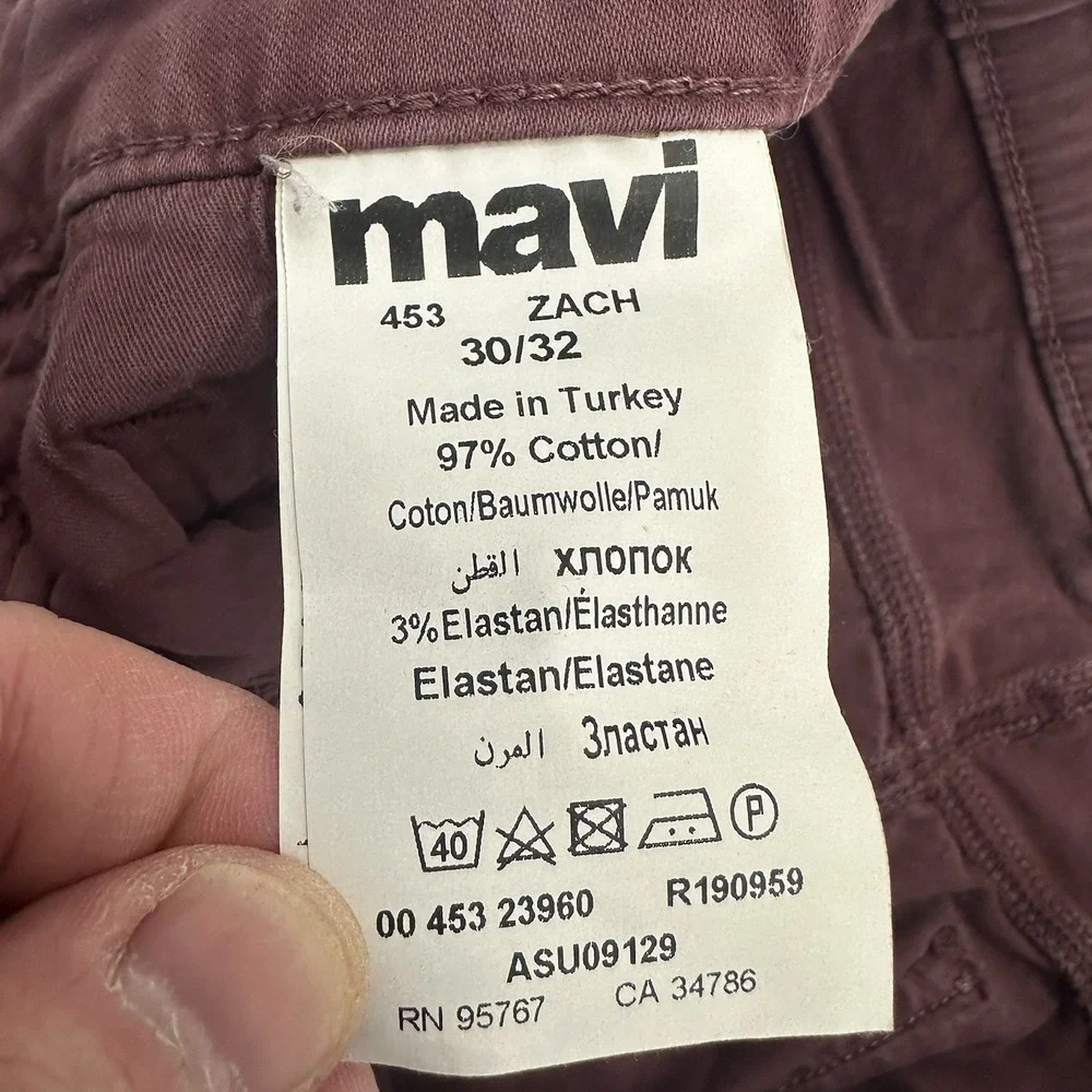 Mavi Jeans Pants Mens 30x32 Zach Straight Leg Khaki Work Preppy‎ Casual Purple